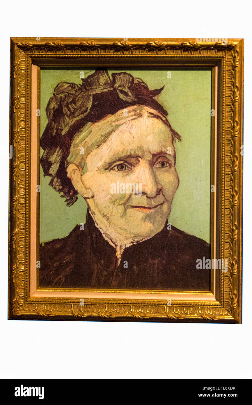 Netherlands, Nuenen, Village of Vincent van Gogh. Museum called Vincentre. Replica of painting of his mother Stock Photo