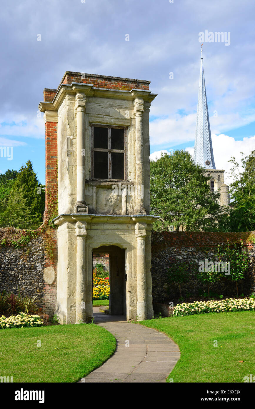 Charter Tower entrance to Walled Garden, Gadebridge Park, Hemel Hempstead, Hertfordshire, England, United Kingdom Stock Photo