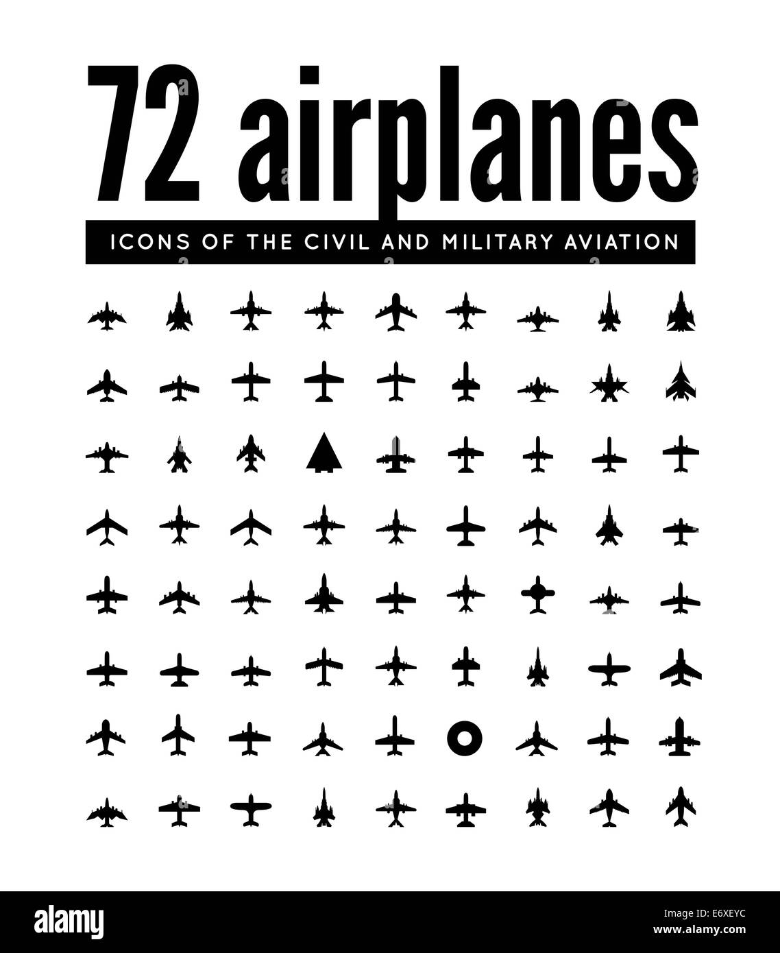 vector icons of airplanes Stock Photo - Alamy