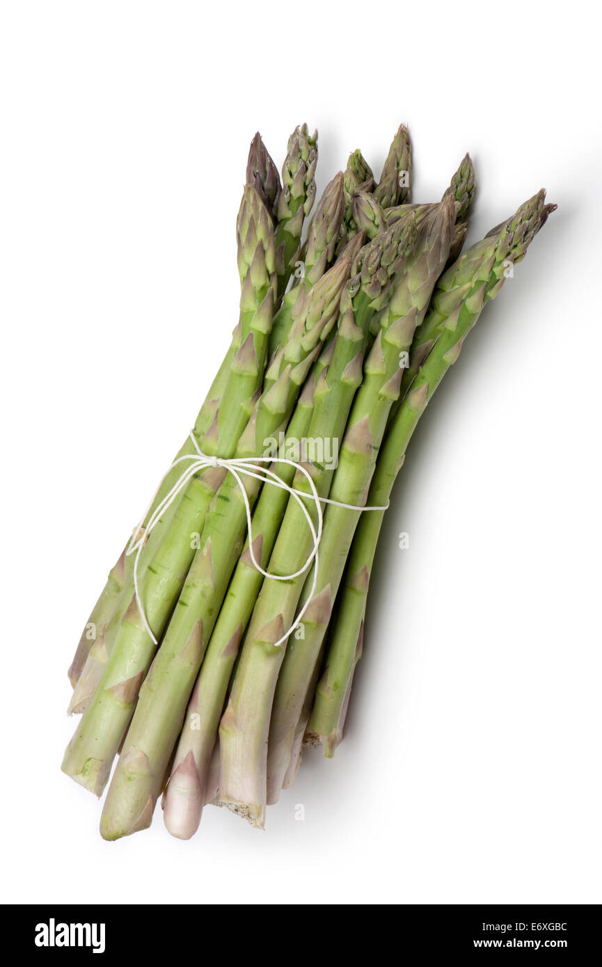 bunch of asparagus, on white background Stock Photo Alamy