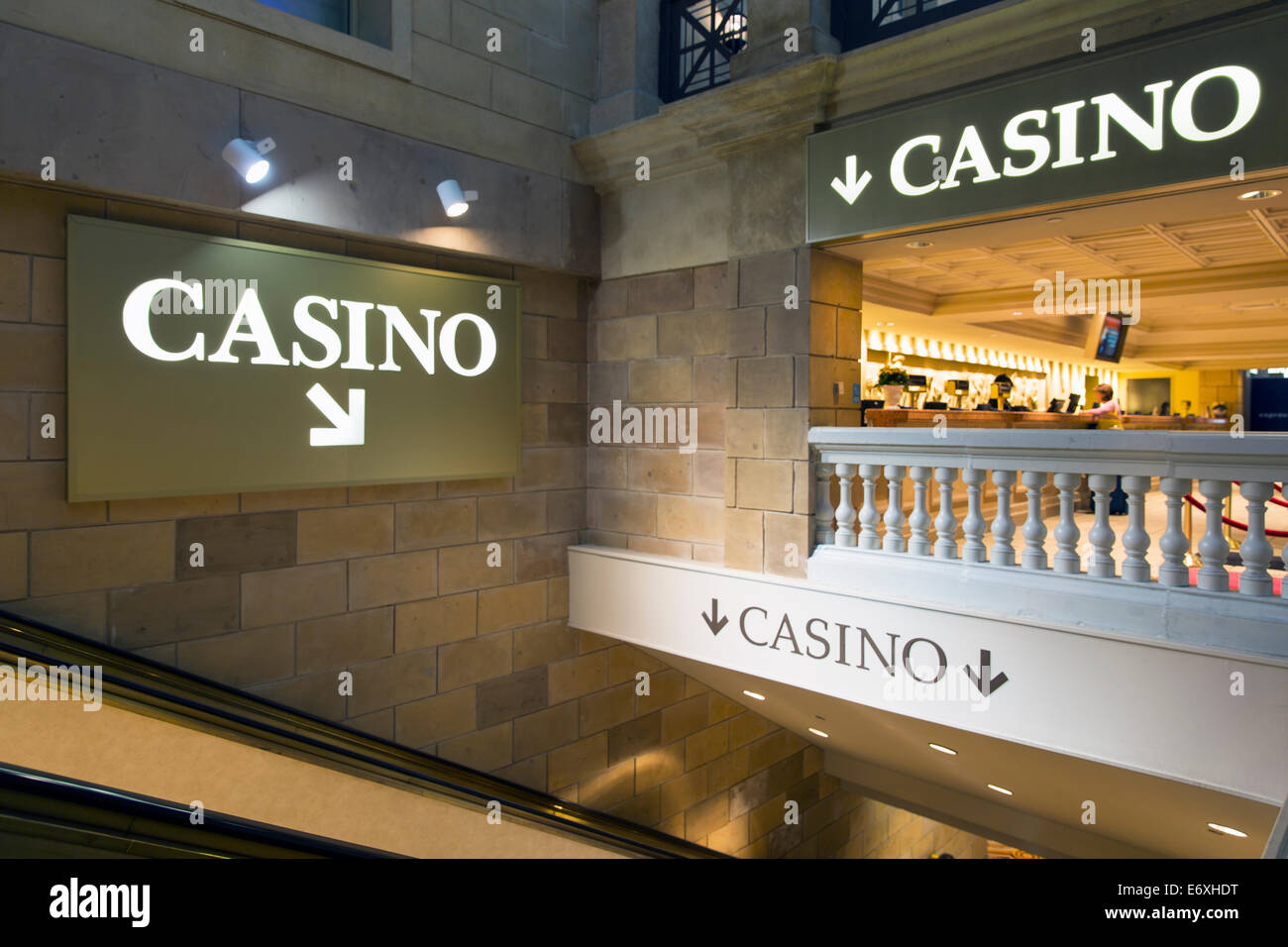 USA,New Jersey,Atlantic City, Caesars Casino, Casino signs Stock Photo