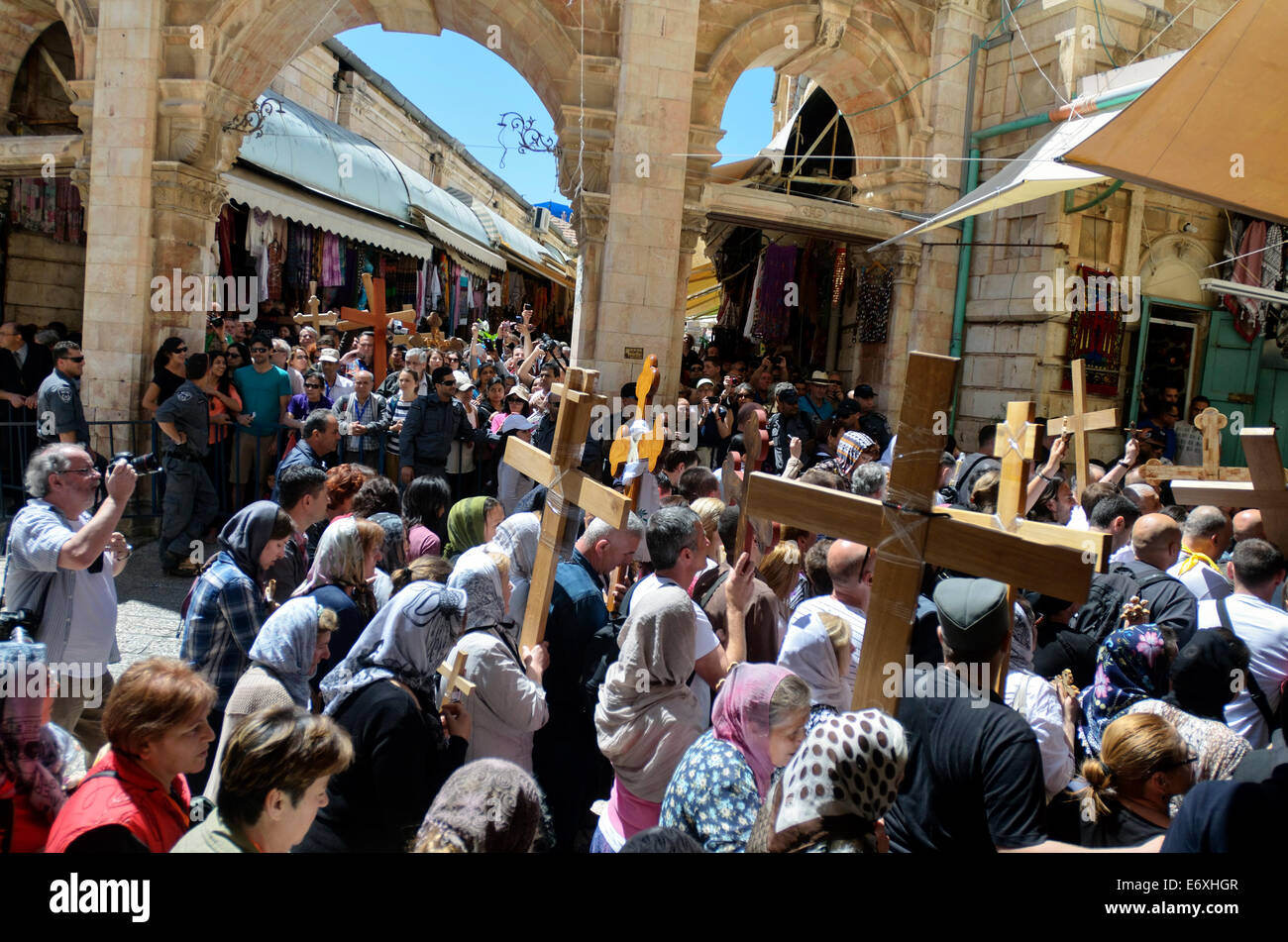 People's flow of Via Dolorosa procession during Good Friday in Old Town ...