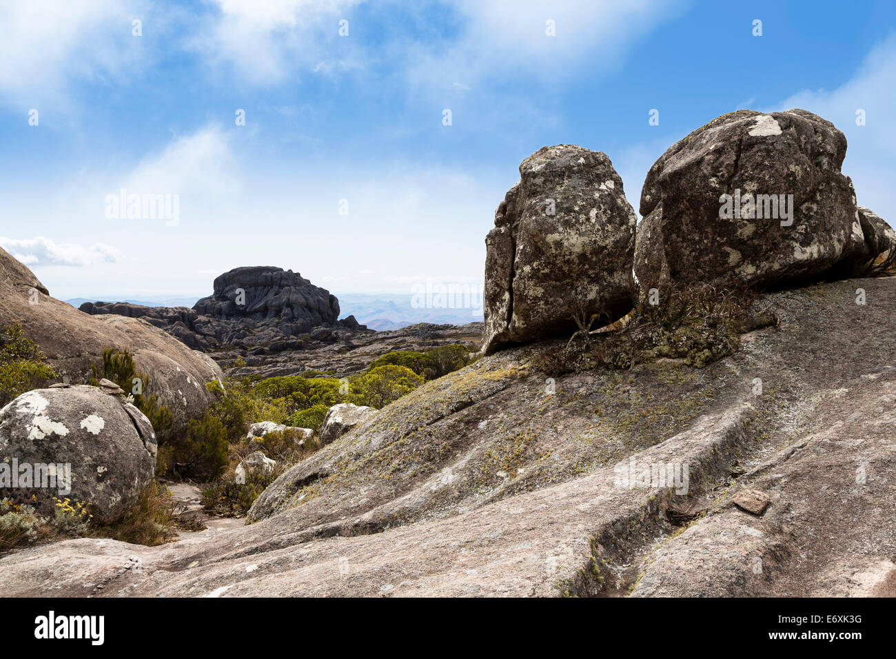 Rock formations in Andringitra Mountain Range, Andringitra National Park, South Madagascar, Africa Stock Photo