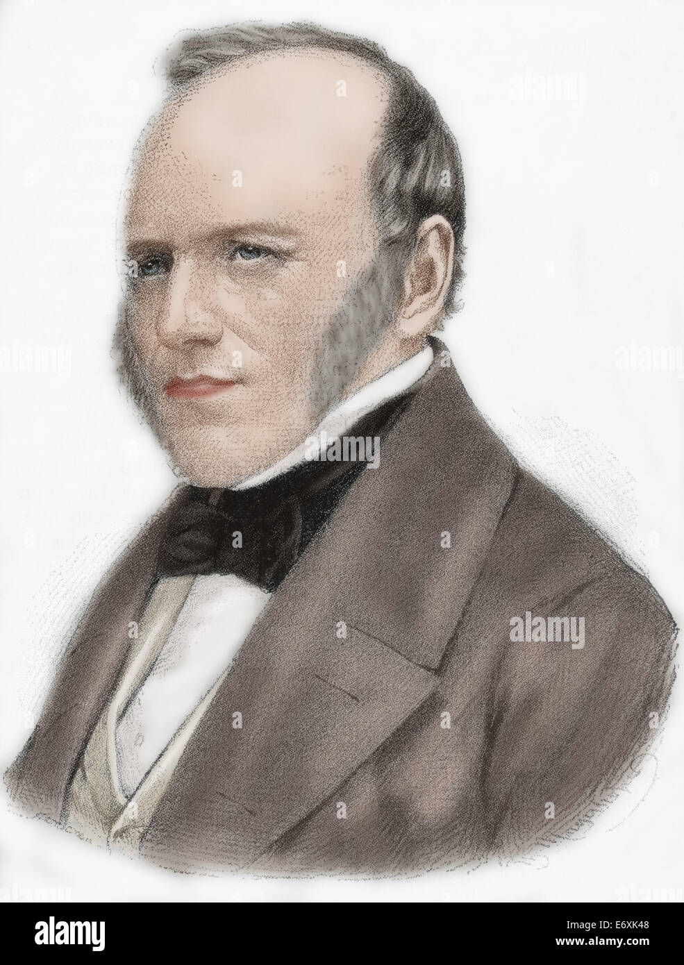 Charles Lyell (1797-1875). British lawyer and geologist. Engraving by Maynhofer in Our Century, 1883. Colored. Stock Photo