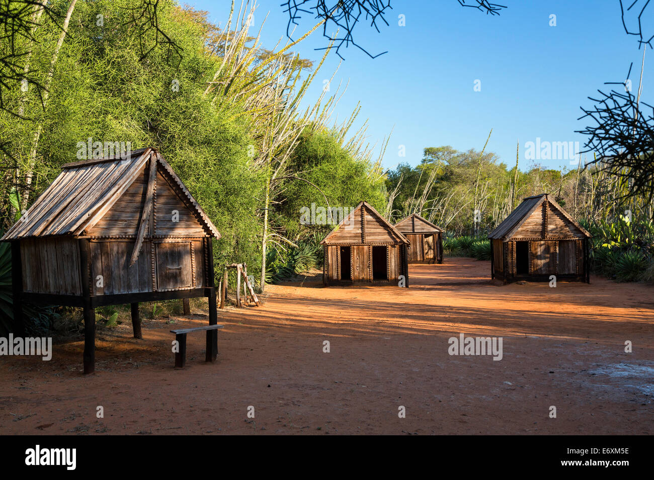 Museum village of the Antandroy tribe, Berenty Reserve, South Madagascar, Africa Stock Photo