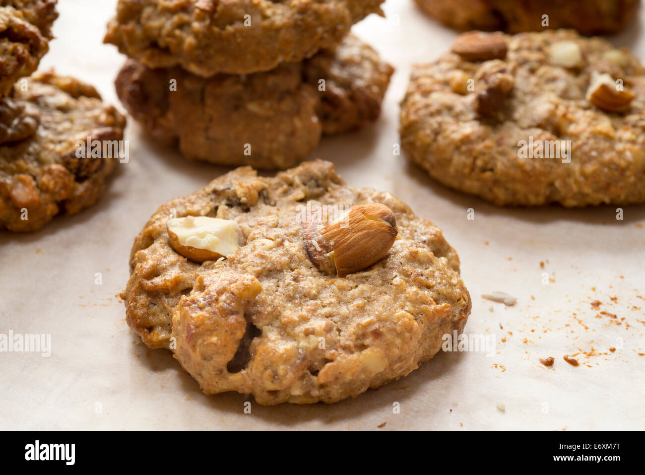 Homebaked fruit and nut cookies. UK Stock Photo Alamy