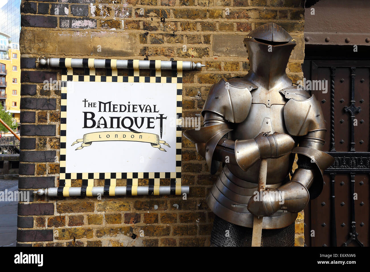 The Medieval Banquet entrance, London, England Stock Photo