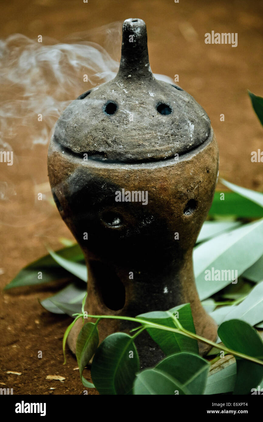 Traditional smoke pot, Ethiopia, Africa Stock Photo