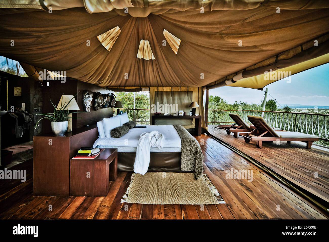 Comfortable camp in Kenya, Africa Stock Photo