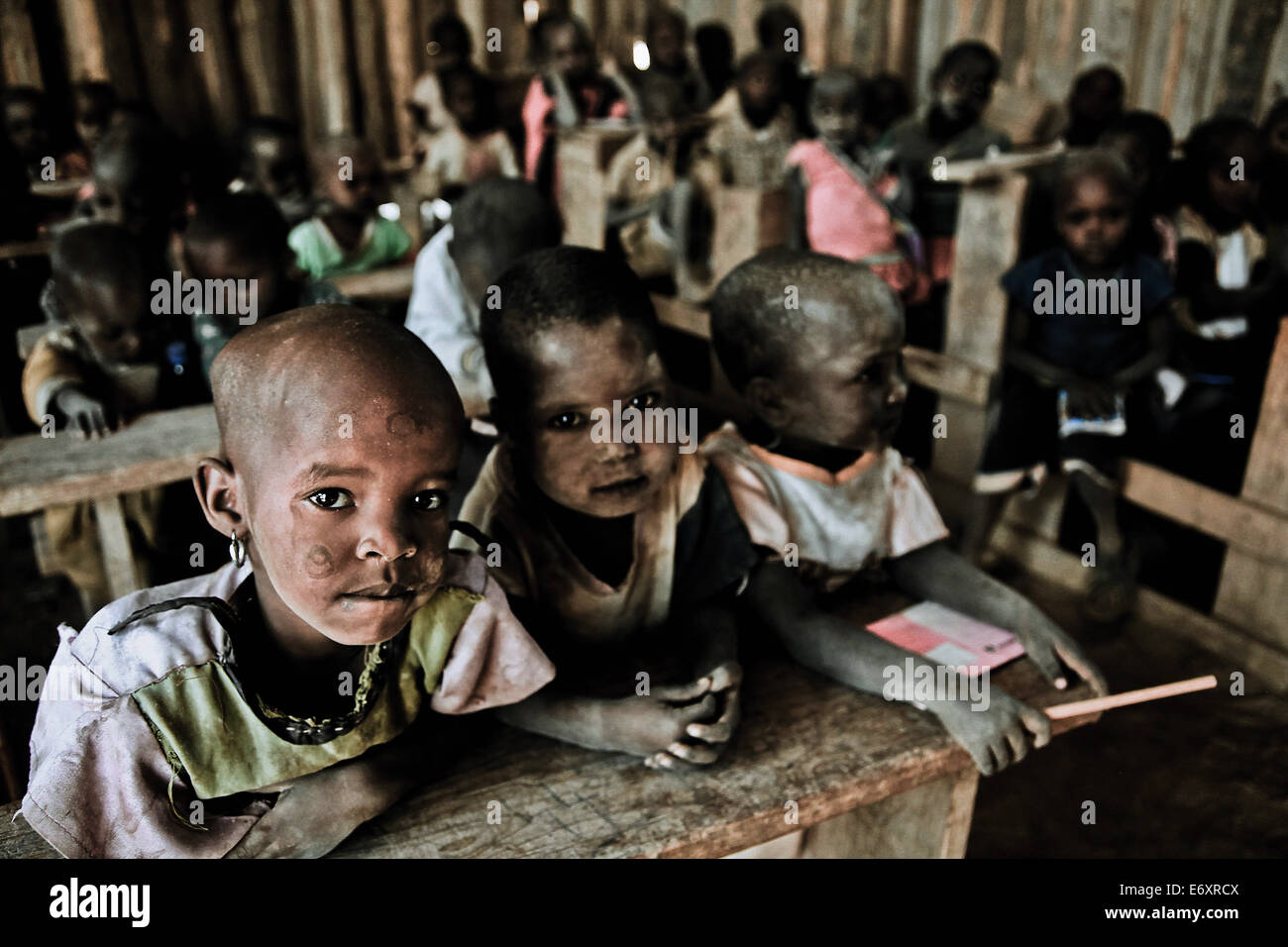 Children in a Massai village school, Kenya, Africa Stock Photo