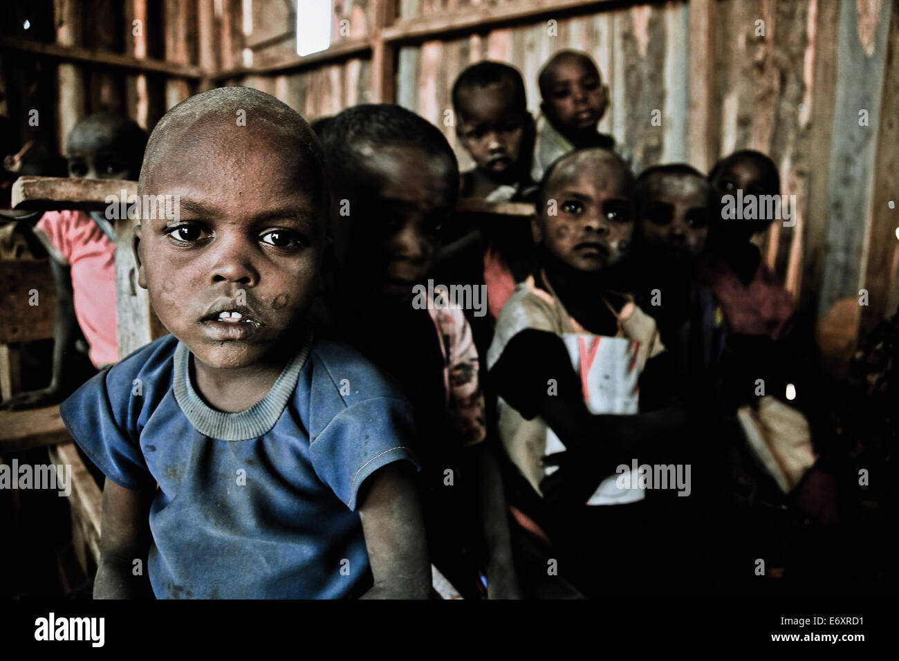 Children in a Massai village school, Kenya, Africa Stock Photo