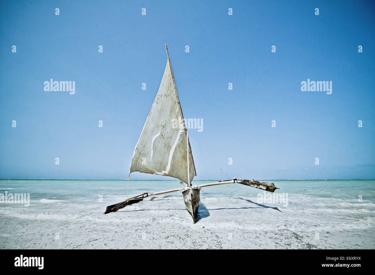 Dhow, traditional sailing boat, Zanzibar, Tanzania, Africa Stock Photo