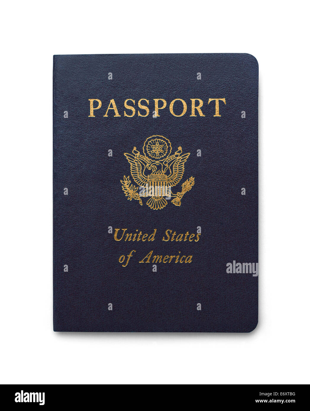 Blue US Passport Isolated on White Background. Stock Photo