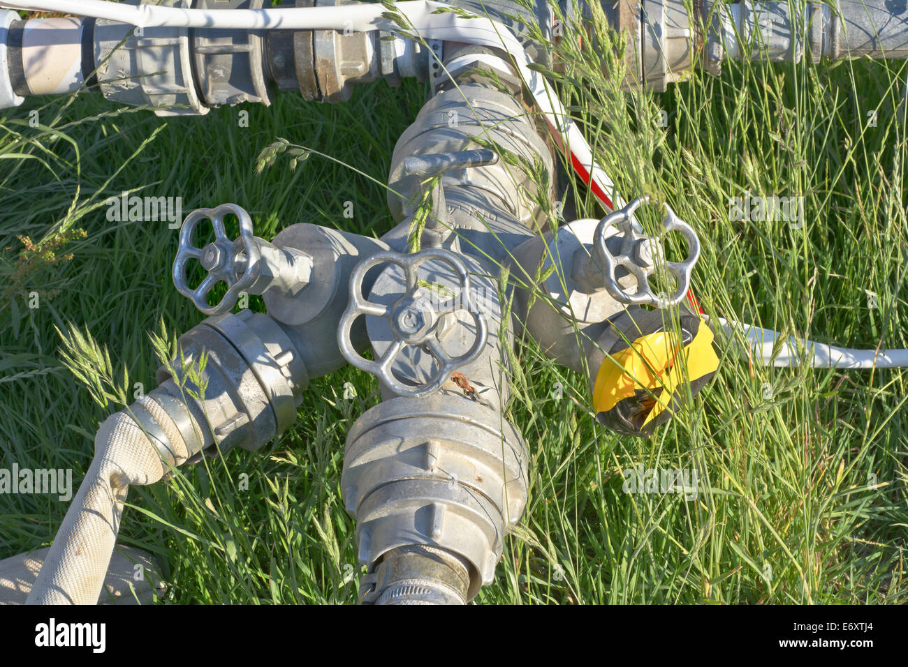 Irrigation Pipes for Water and Environmental Conservation Stock Photo