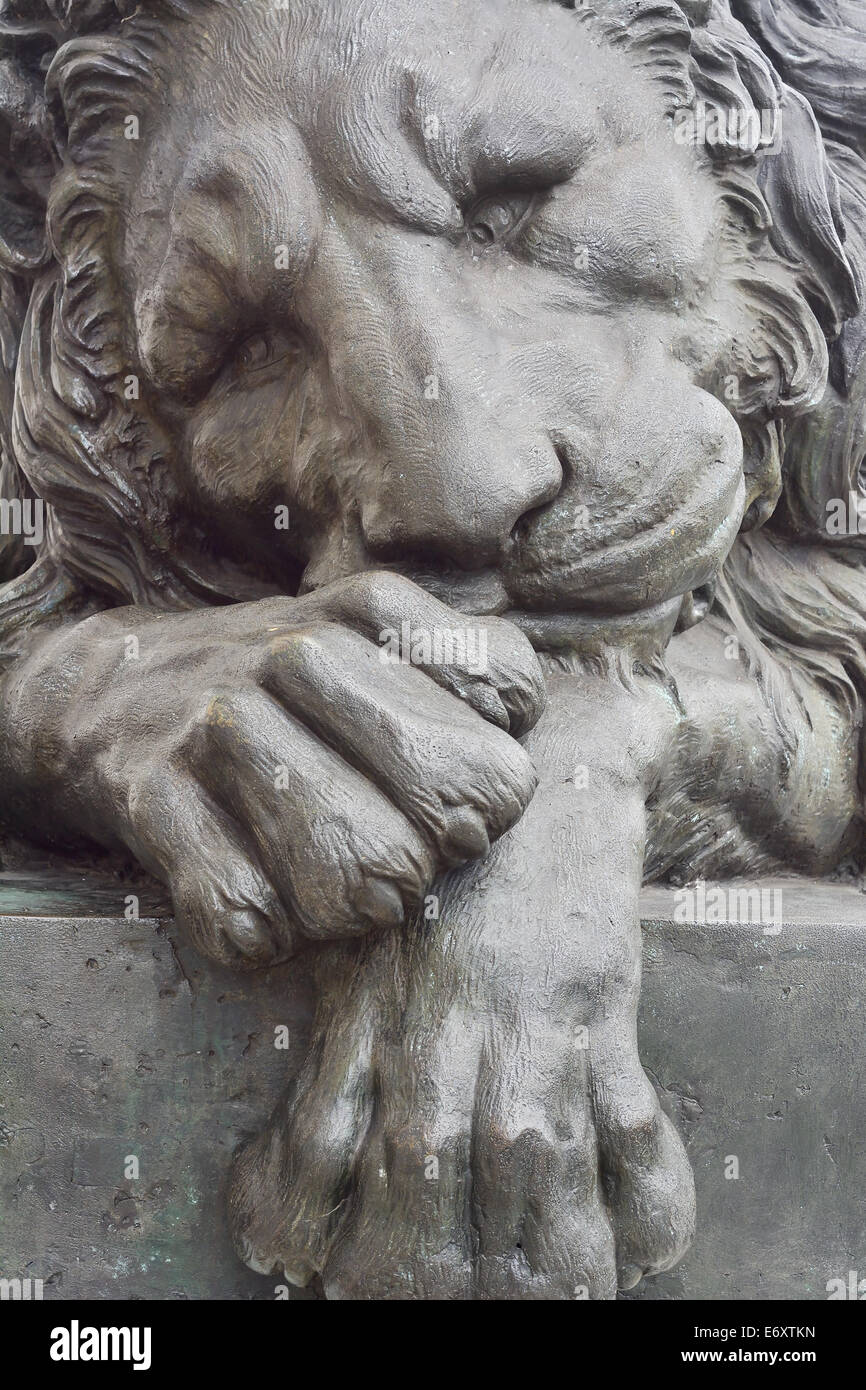 Lion Monument with Funny Face  in Washington DC Stock Photo