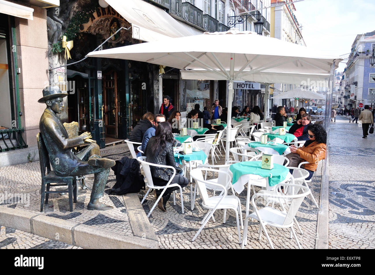 Cafe Rua Art Nouveau 'A Brasileira' Cafe, Rua Garrett, Chiado District, Lisbon ...