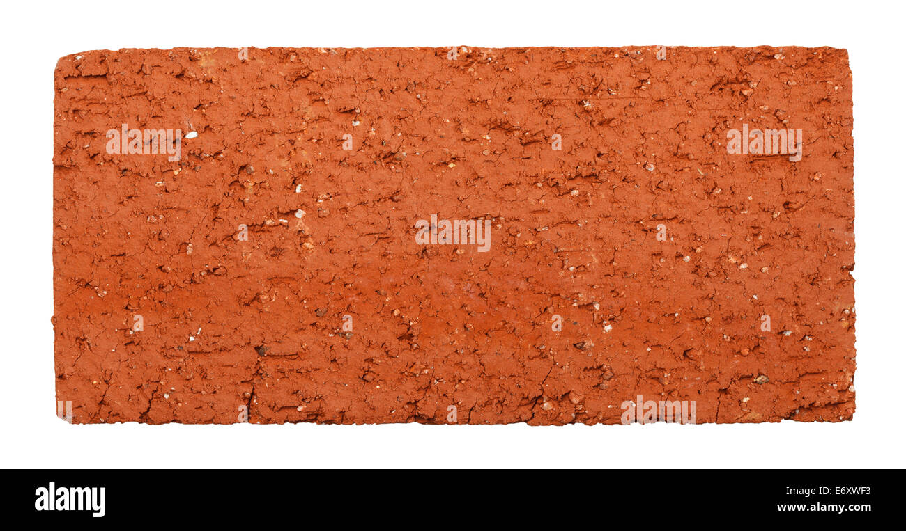 Rectangular Brick From the Top View Isolated on White Background. Stock Photo