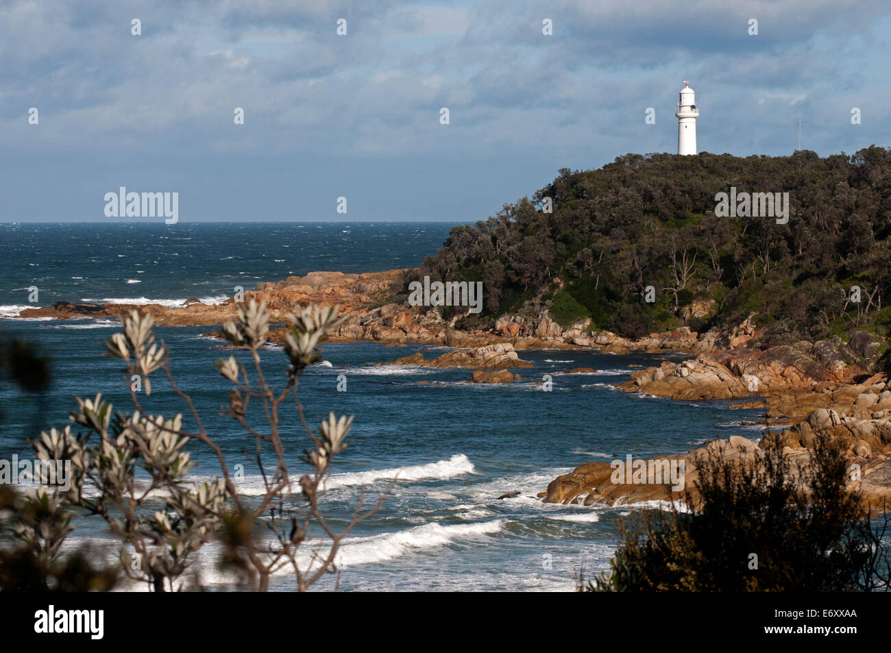 View to lighthouse at Point Hicks, Croajingolong National Park ...