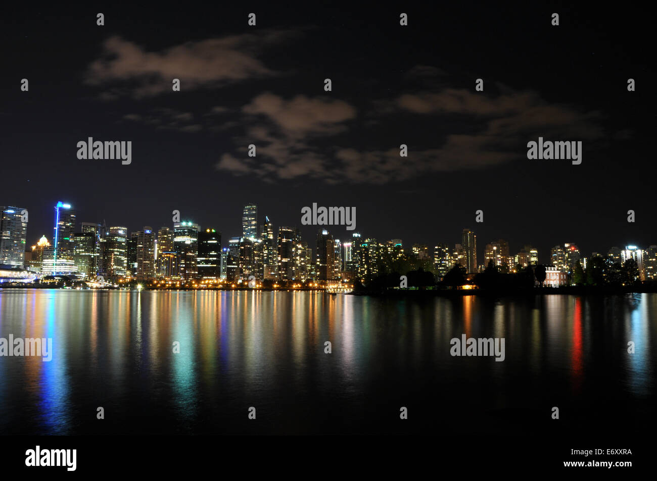 Vancouver Night Skyline seen from Stanley Park Stock Photo - Alamy