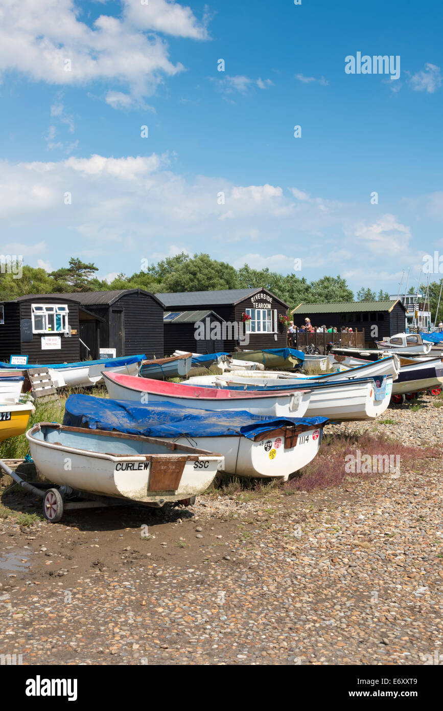 Boats moored at Orford, Suffolk, England, UK. Stock Photo