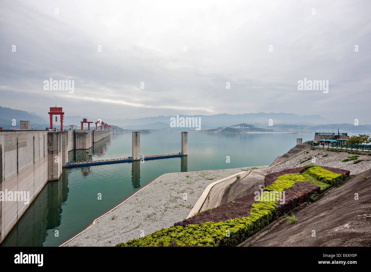 It is the largest hydroelectric dam and the largest hydroelectric plant in the world. Took in 2010. Stock Photo