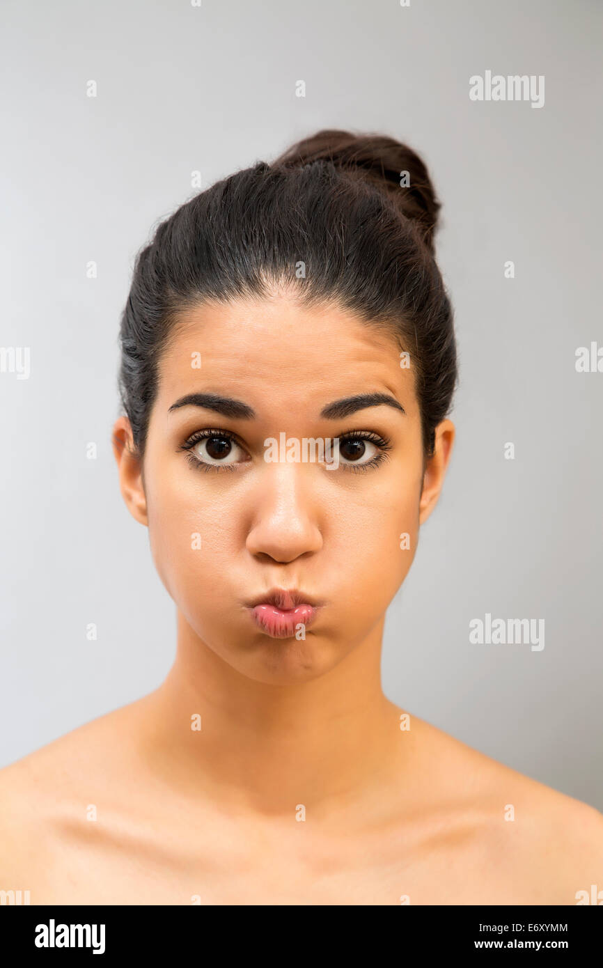 Portrait of the pretty young woman in the studio Stock Photo - Alamy