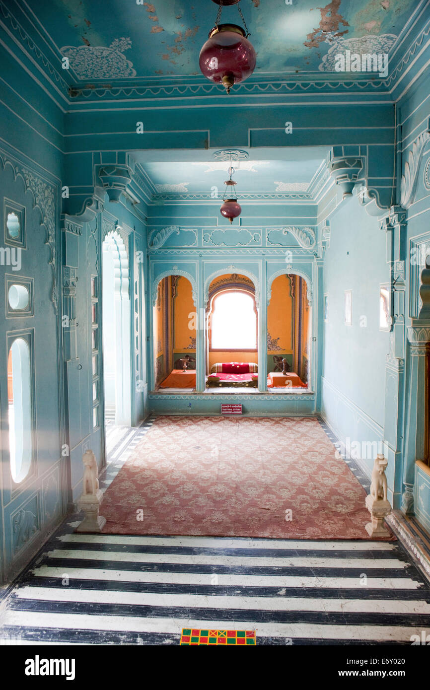 Room inside the City Palace, Udaipur, Rajasthan, India Stock Photo