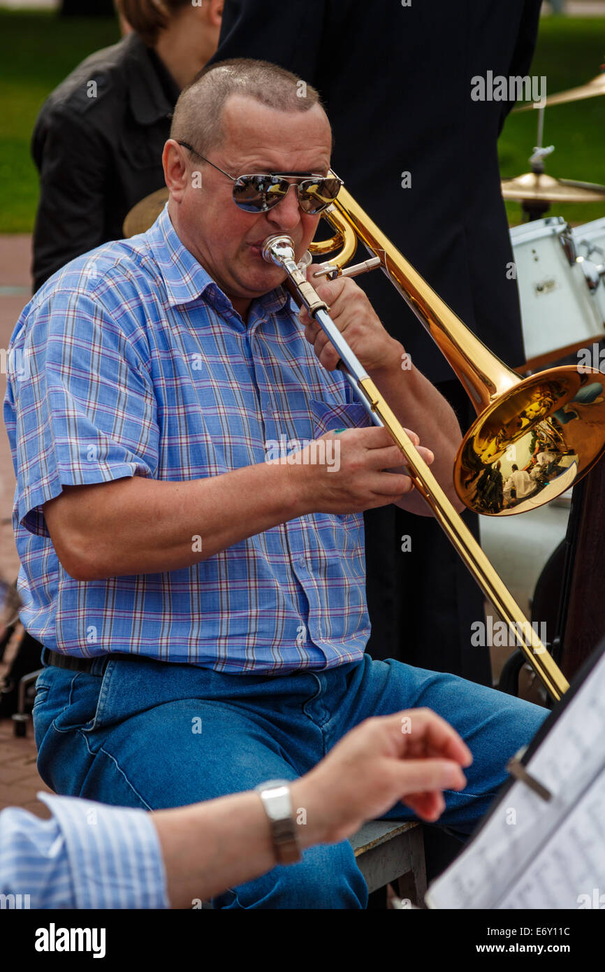 Musician of a city orchestra. Stock Photo