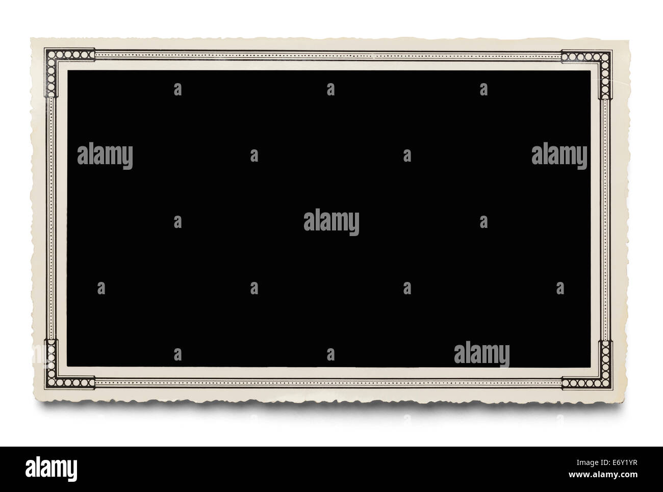 Old Blank Photo Isolated on White Background. Stock Photo