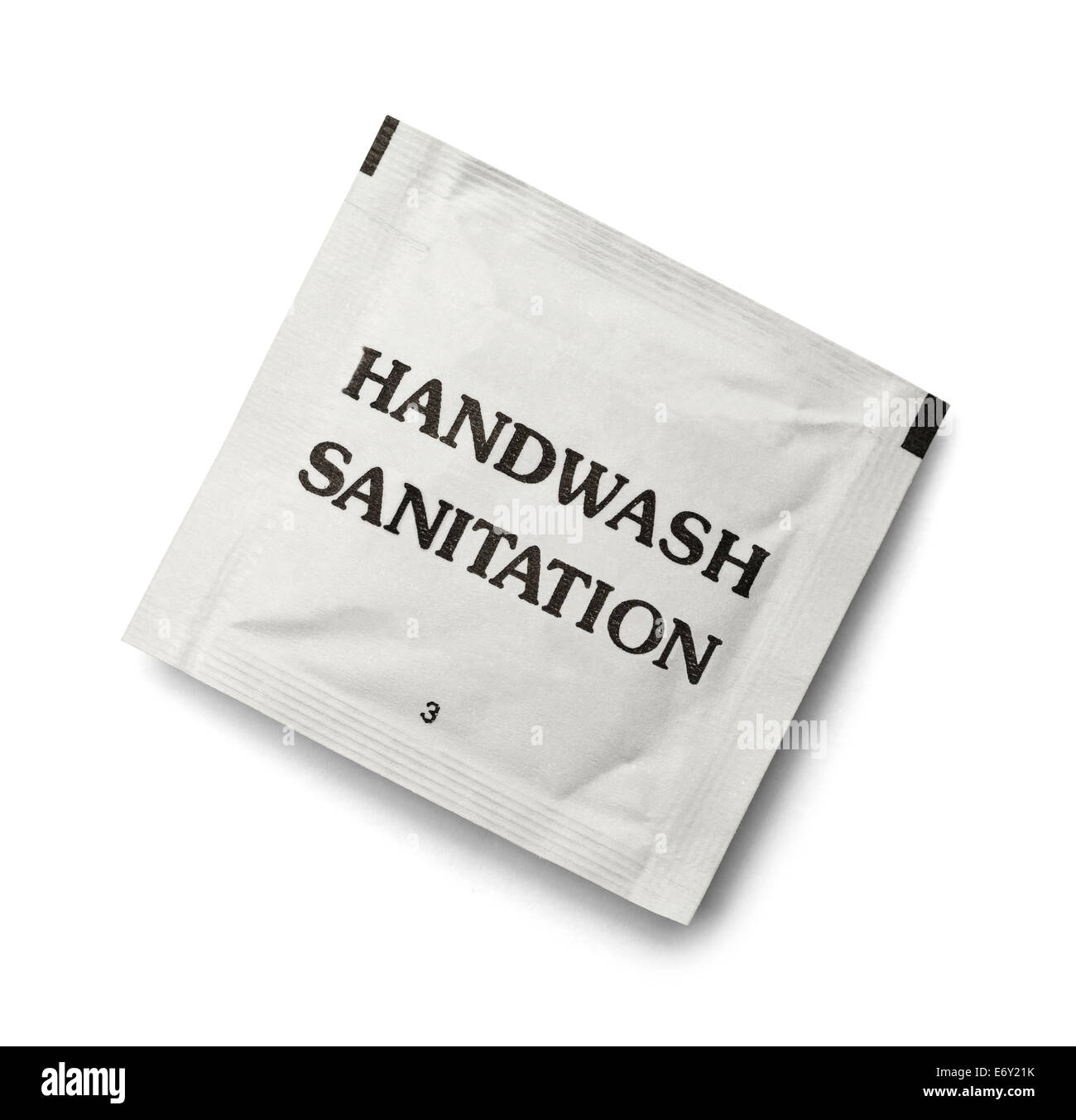 Disposable Paper Hand Cleaning Wipe Isolated on White Background Stock