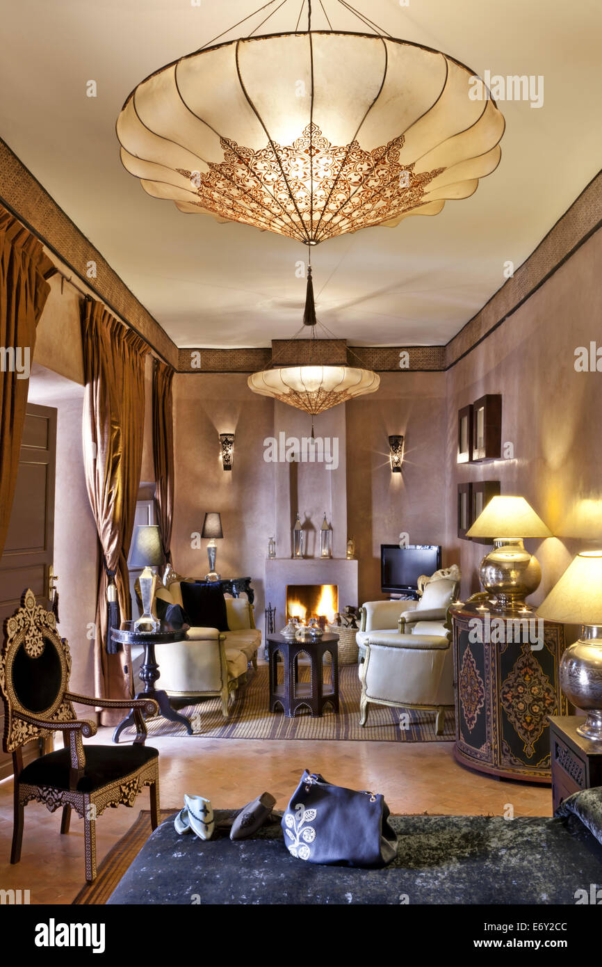 Panther Room Riad Noir D Ivoire Marrakech Morocco Stock