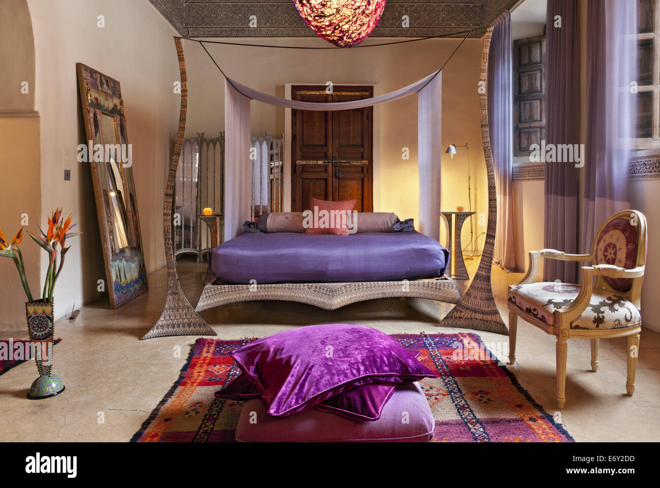 Guest Suite Prince, Riad Enija, Marrakech, Morocco Stock Photo