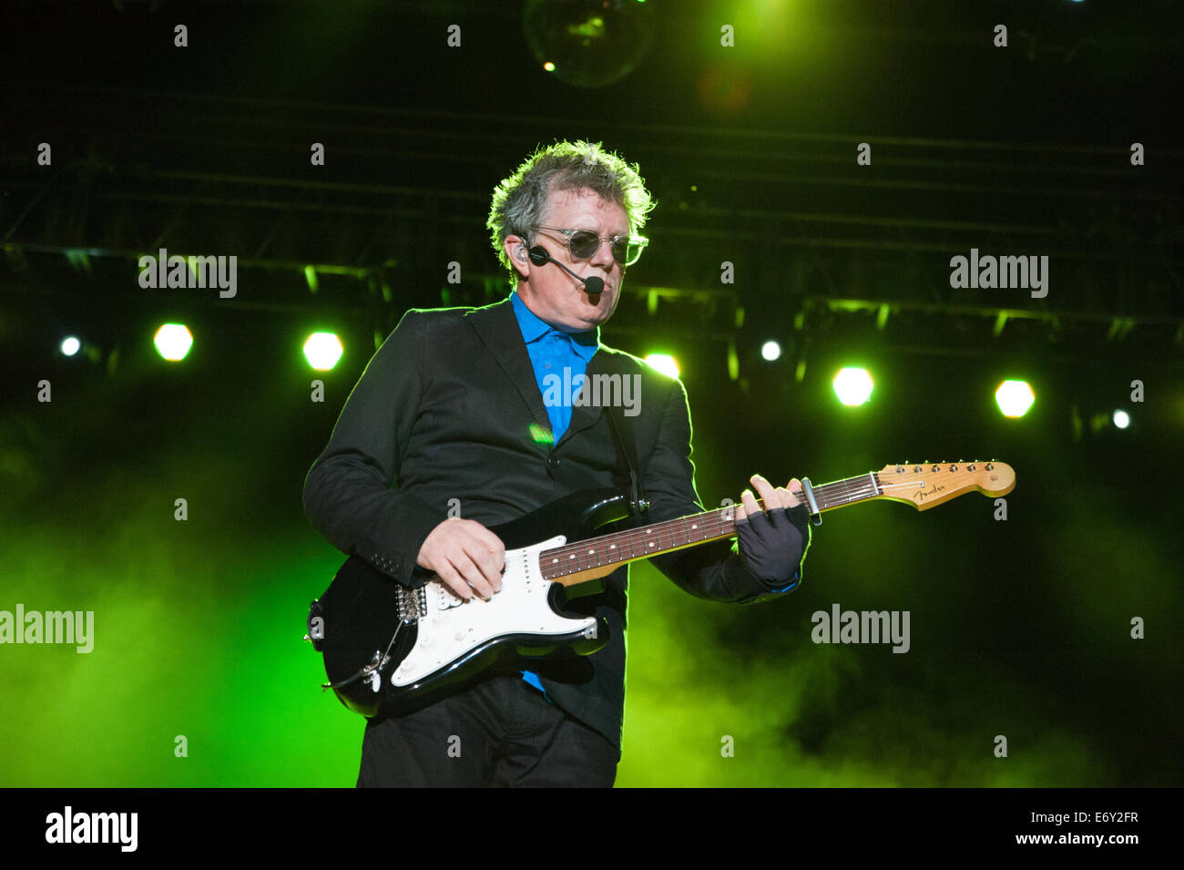 Musician Tom Bailey of Thompson Twins performs on stage in support of ...