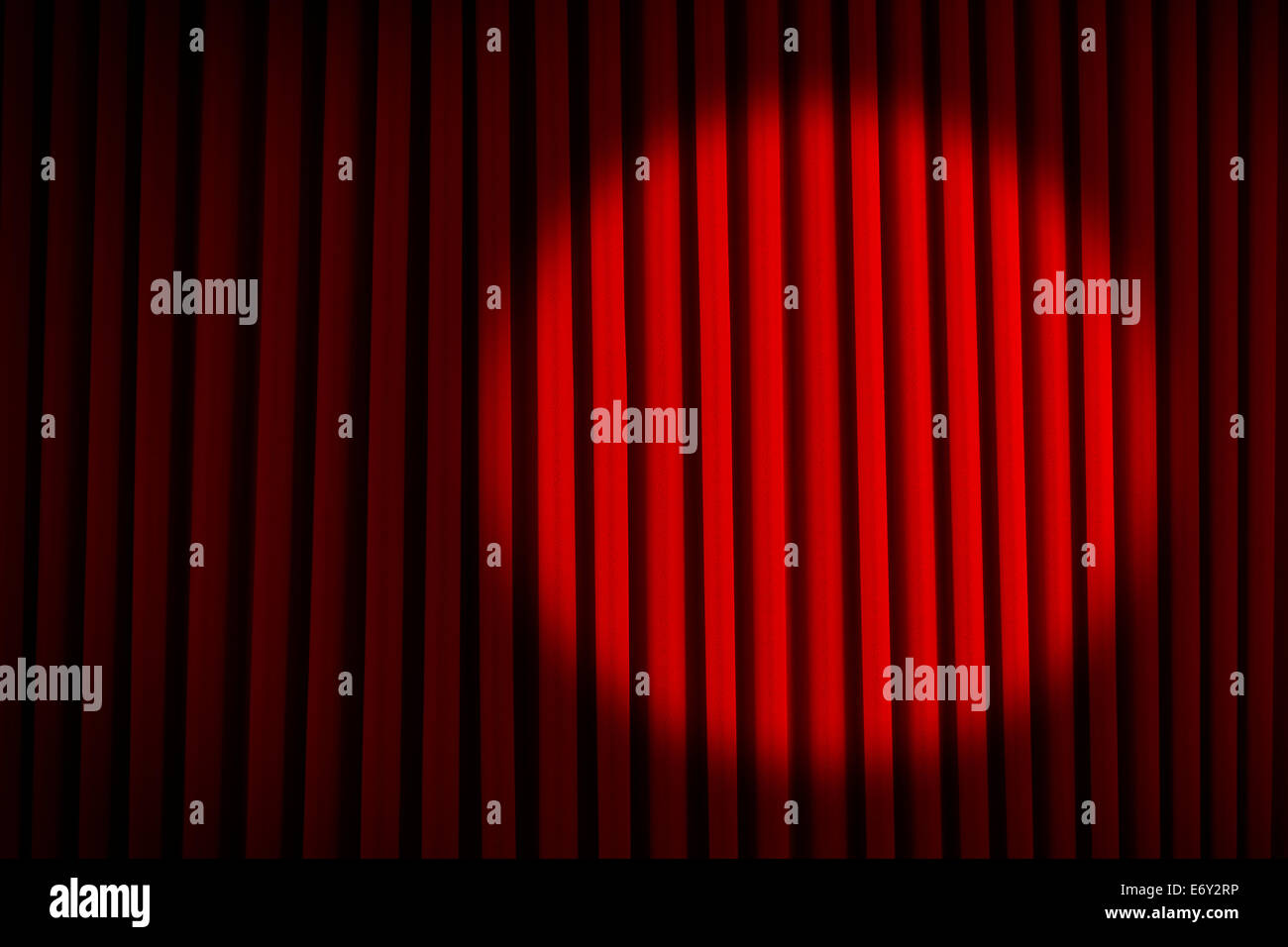 Red Velvet Stage Curtains with Round Spotlight Stock Photo Alamy