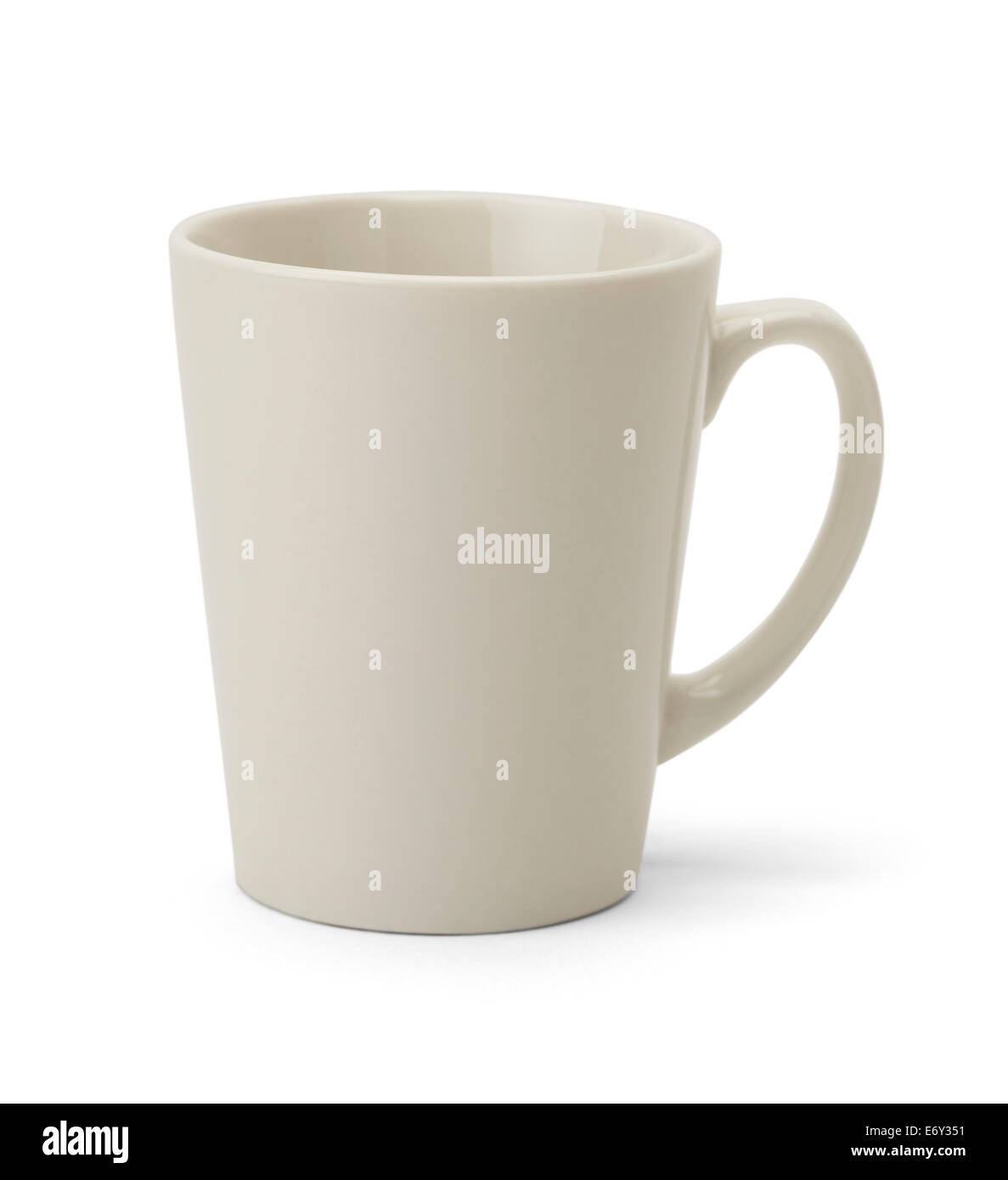 Empty White Mug With Copy Space Isolated on White Background. Stock Photo