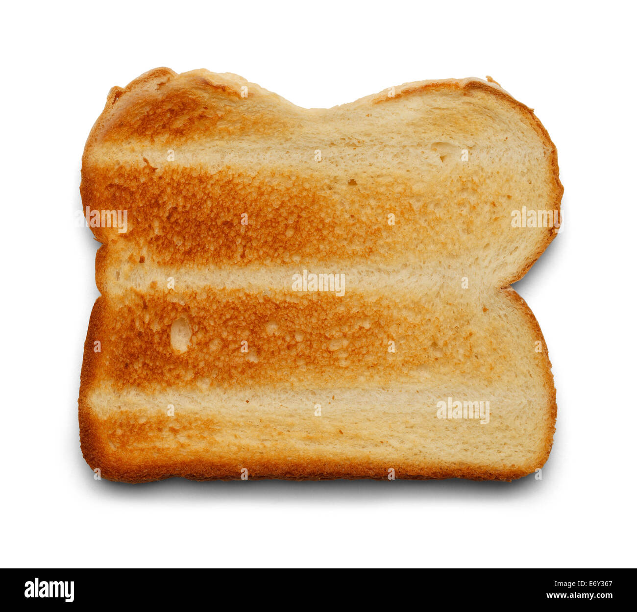 Piece of White Bread Toast Isolated on White Background. Stock Photo