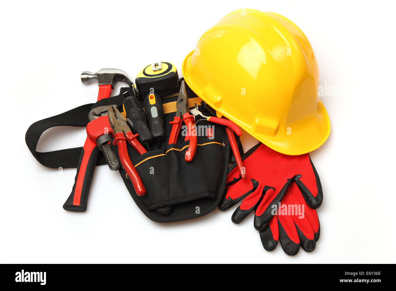 Construction Tools on the white background Stock Photo - Alamy