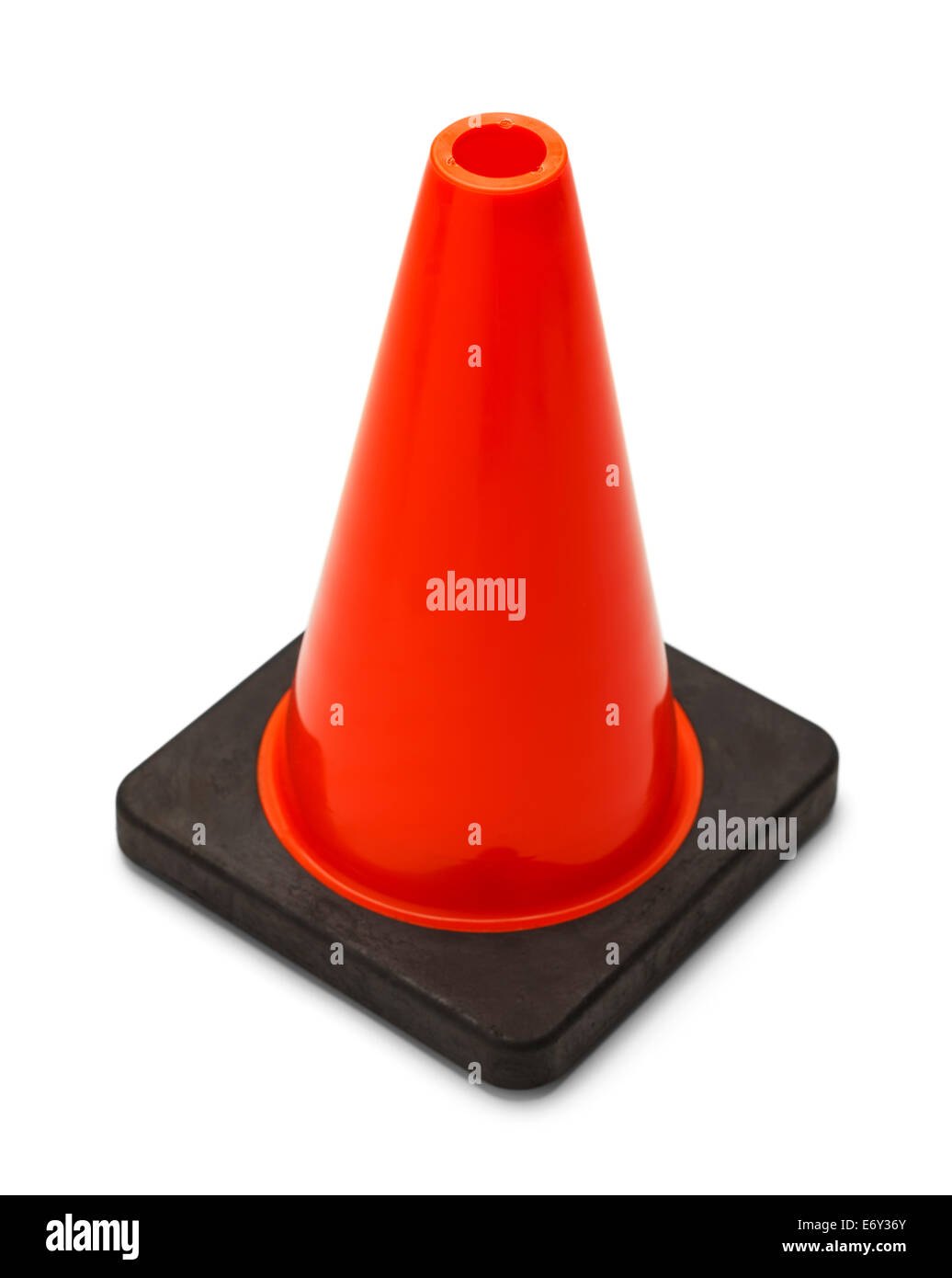 Single Orange road Cone Isolated on White Background Stock Photo Alamy