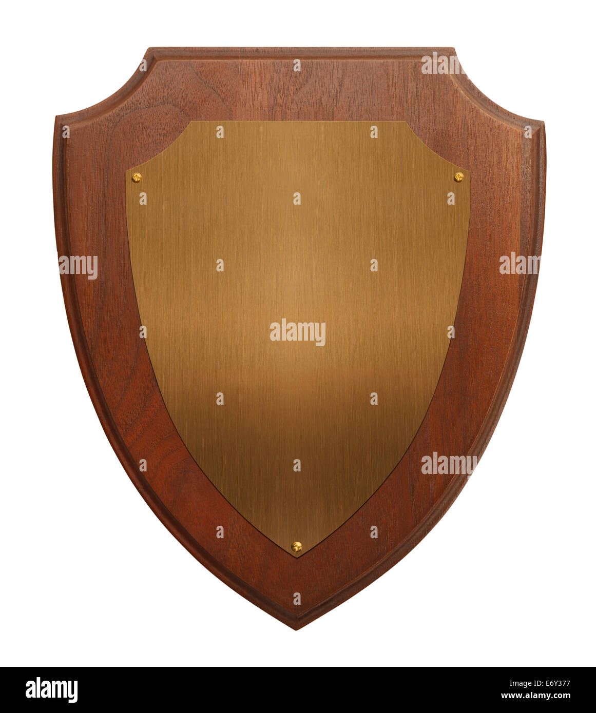 Wood Plaque and Metal Plate with Copy Space Isolated on White