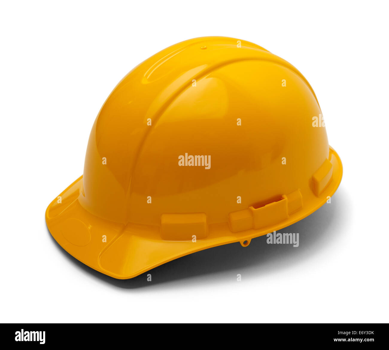 Hard Plastic Construction Helmet Isolated On White Background. Stock Photo
