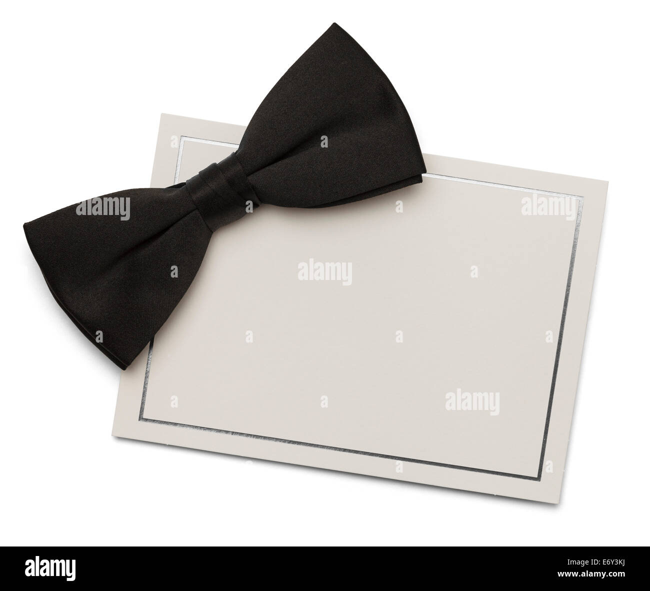 Bow Tie and Card Isolated on White Background. Stock Photo