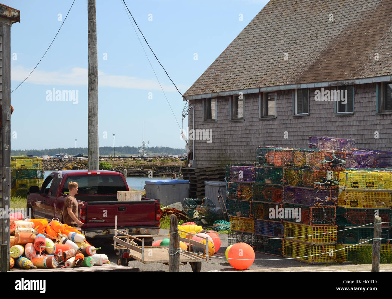 Fishing sheds and equipment, Grand Manan, New Brunswick Stock Photo Alamy
