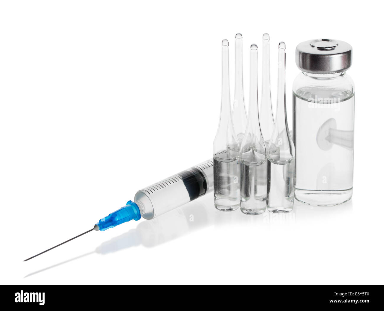Medical vials for injection with a syringe, isolate Stock Photo Alamy