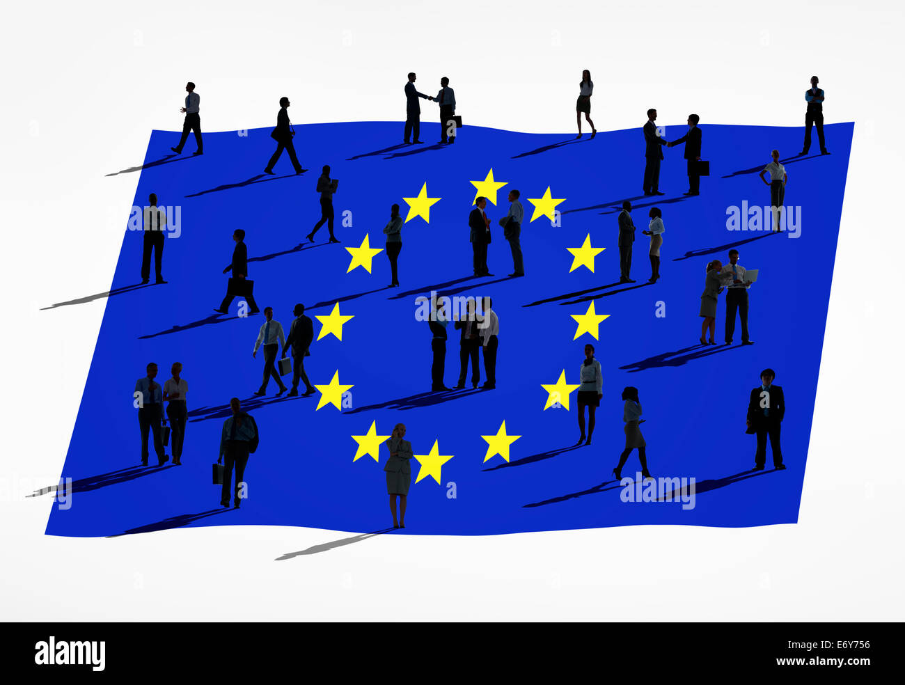 European union and a group of people. Stock Photo