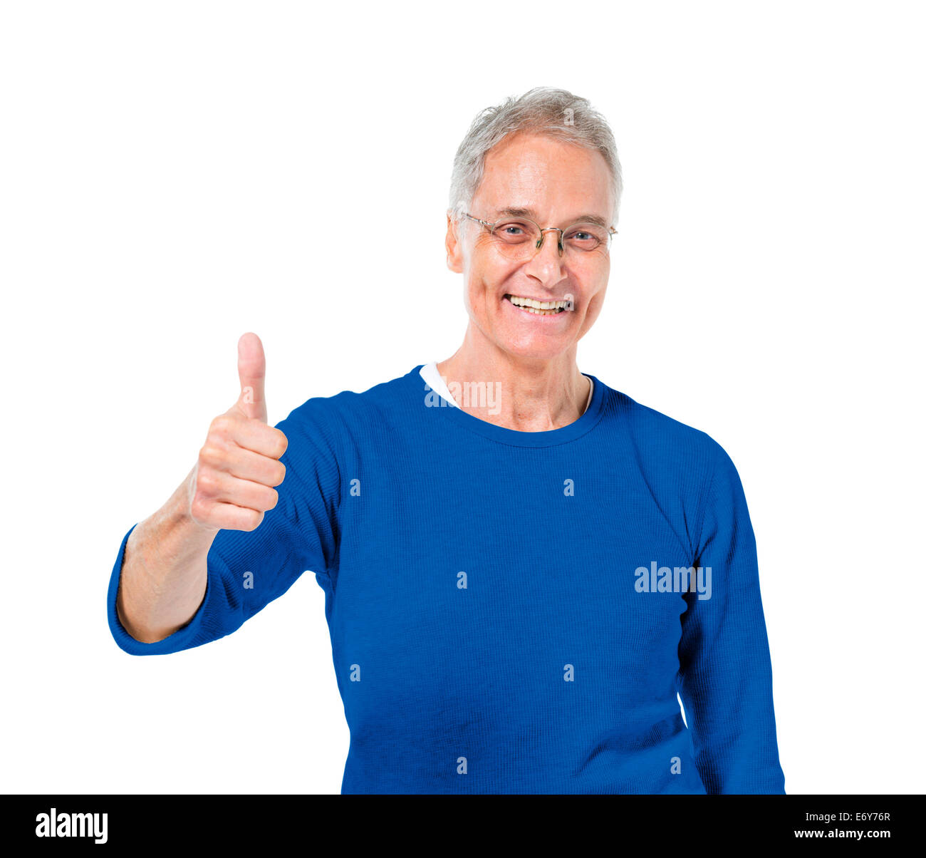 Mature Adult Showing Thumbs Up Stock Photo