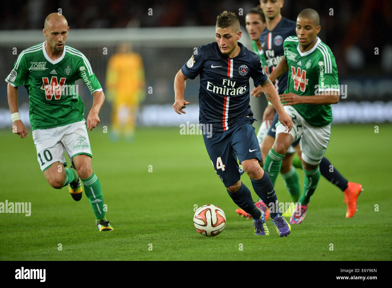 Paris, France. 31st Aug, 2014. French League 1 football. Paris St Germain versus Saint Etienne. Marco Verratti (psg) © Action Plus Sports/Alamy Live News Stock Photo