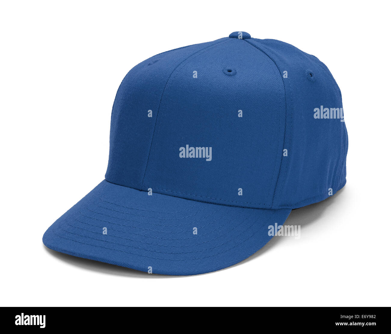 Blue Baseball Hat With Copy Space Isolated on White Background Stock