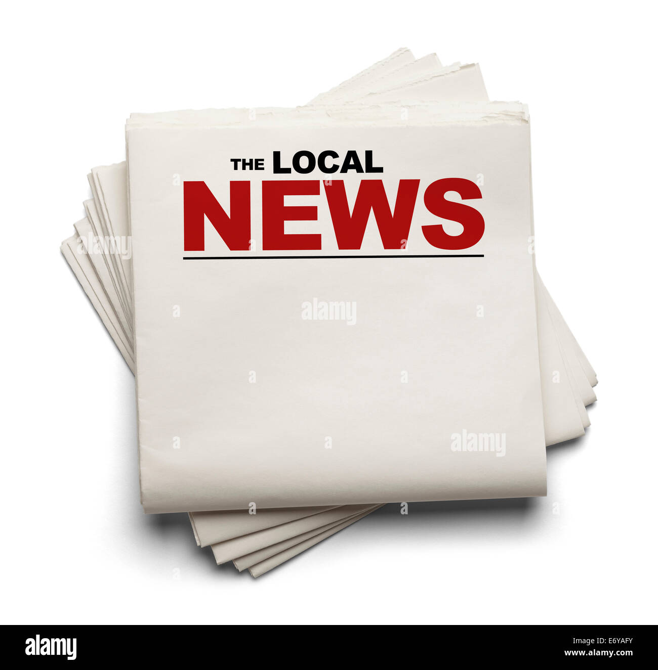 Stack Of Blank Local News Paper Newspapers Isolated On White Background Stock Photo Alamy