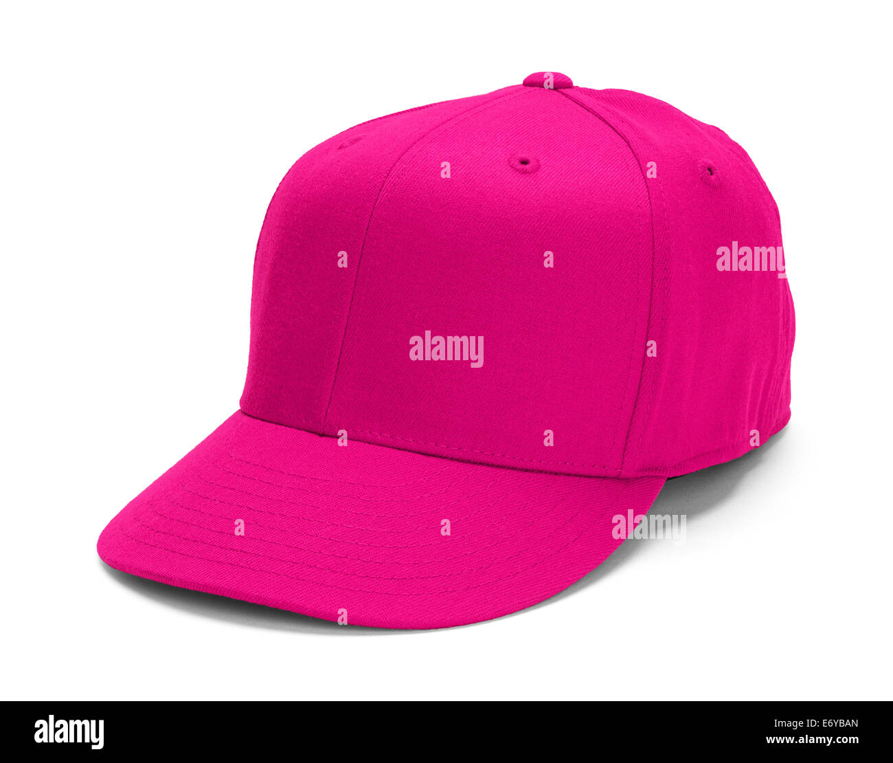 Pink Baseball Hat With Copy Space Isolated on White Background. Stock Photo