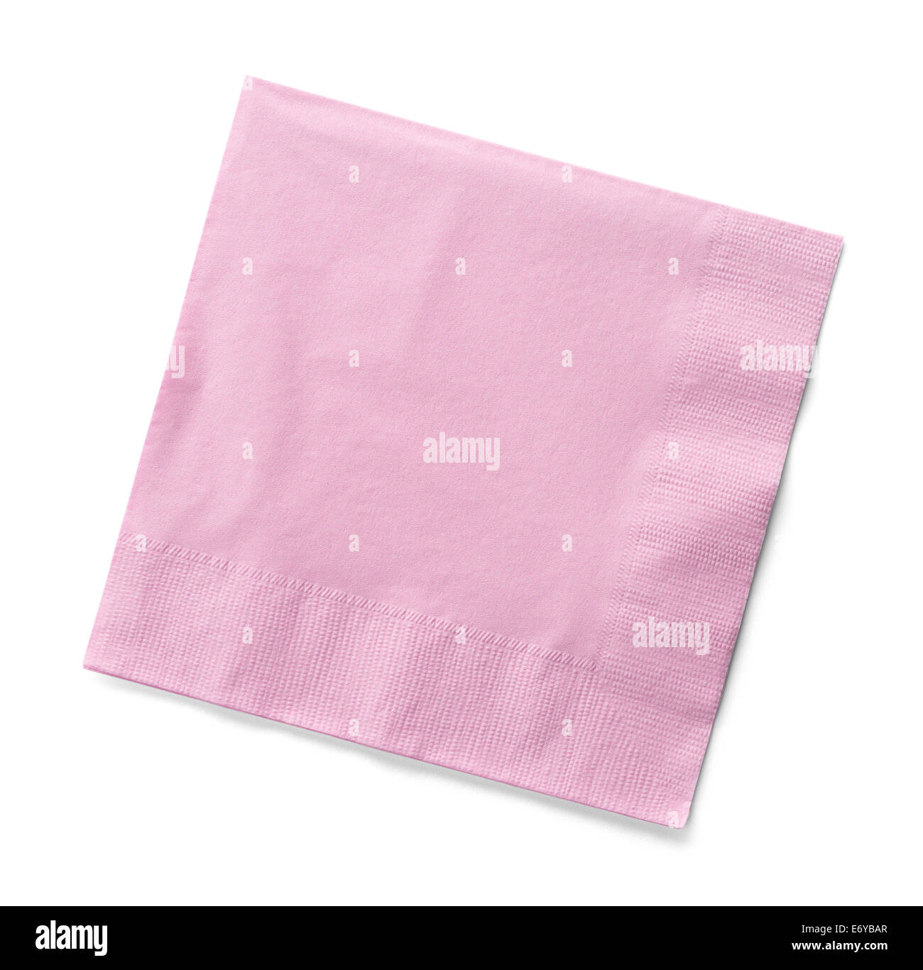 Pink Square Bar Napkin Isolated on White Background. Stock Photo